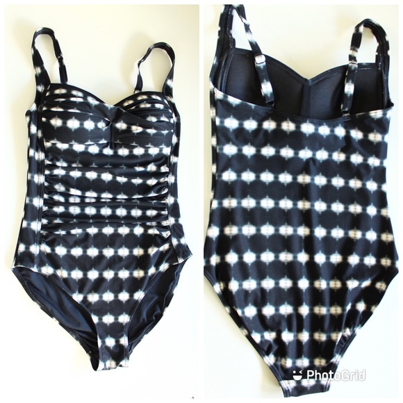 Niptuck Tummy Control Multi Cup Ruched Twist Front Size 6 Black Swimsuit - Picture 4 of 14